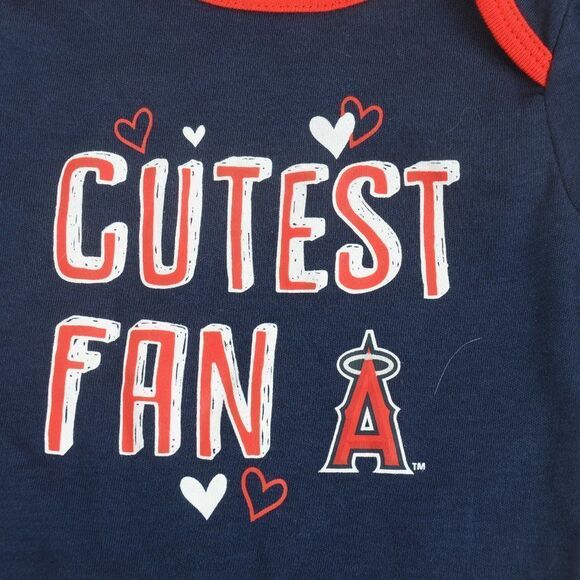 Angels Baseball Cutest Fan! MLB Girls Newborn & Infants Bodysuit Romper SET - Picture 2 of 7